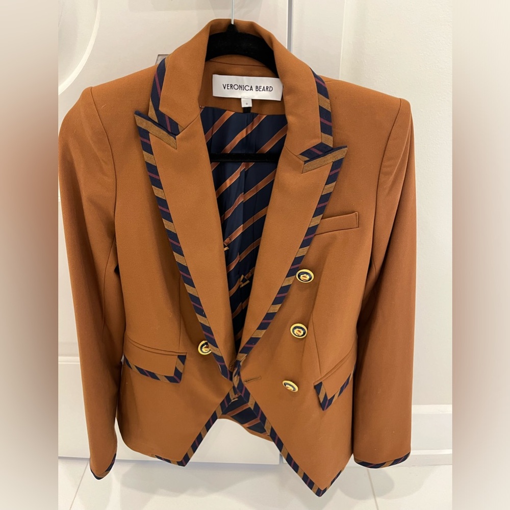 Veronica Beard Miller Striped-Trim
Dickey Jacket sz 0
Dark Ochre - brand new